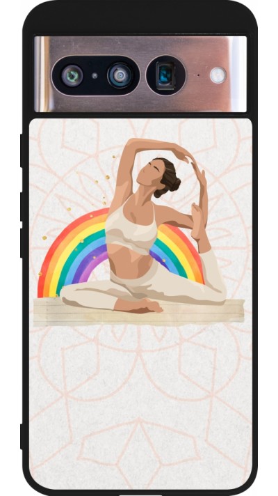 Coque Google Pixel 8 - Silicone rigide noir Spring 23 yoga vibe