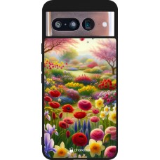 Coque Google Pixel 8 - Silicone rigide noir Spring 25 Bouquet printemps
