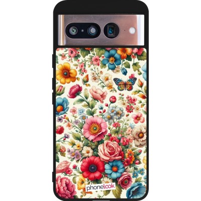 Google Pixel 8 Case Hülle - Silikon schwarz Spring 25 fruehling bluetend