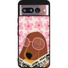 Google Pixel 8 Case Hülle - Silikon schwarz Dog with newspaper Spring 2026