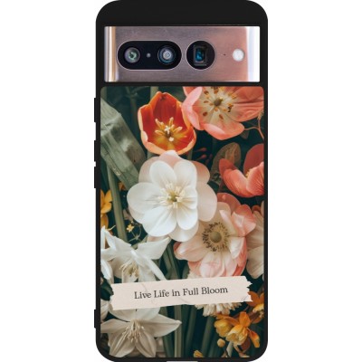 Coque Google Pixel 8 - Silicone rigide noir Full Bloom Spring 2026