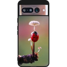 Google Pixel 8 Case Hülle - Silikon schwarz Ladybird on a mushroom Spring 2026