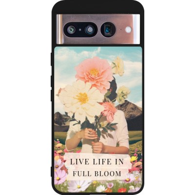 Google Pixel 8 Case Hülle - Silikon schwarz Live life in full moon Spring 2026