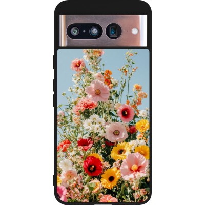 Coque Google Pixel 8 - Silicone rigide noir Spring flowers Spring 2026