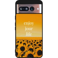 Coque Google Pixel 8 - Silicone rigide noir Summer 2025 Enjoy your life
