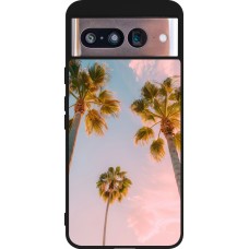 Google Pixel 8 Case Hülle - Silikon schwarz Summer 2025 Palmiers