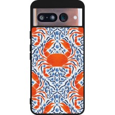 Coque Google Pixel 8 - Silicone rigide noir Crabs and pearls Summer 2026
