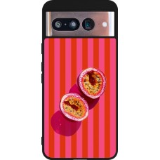 Coque Google Pixel 8 - Silicone rigide noir Passion fruit Summer 2026