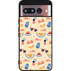 Coque Google Pixel 8 - Silicone rigide noir Pattern Summer 2026