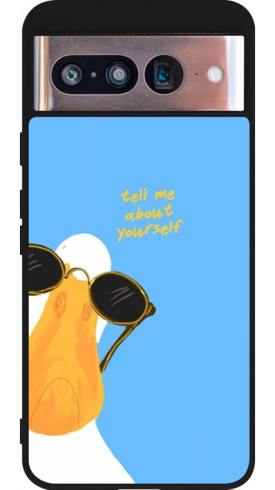 Coque Google Pixel 8 - Silicone rigide noir Tell me about yourself Summer 2026