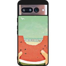 Coque Google Pixel 8 - Silicone rigide noir Views through a watermelon Summer 2026