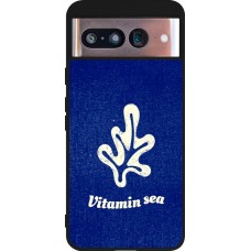 Coque Google Pixel 8 - Silicone rigide noir Vitamin sea Summer 2026