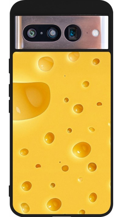 Coque Google Pixel 8 - Silicone rigide noir Fête Nationale Suisse Cheese