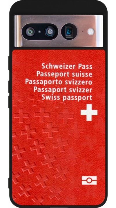 Coque Google Pixel 8 - Silicone rigide noir Swiss Passport
