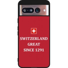 Coque Google Pixel 8 - Silicone rigide noir Switzerland Great Since 1291