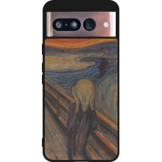 Google Pixel 8 Case Hülle - Silikon schwarz Kunstbild - Der Schrei - Edvard Munch