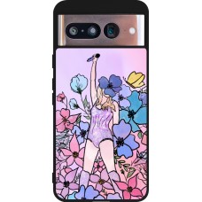 Google Pixel 8 Case Hülle - Silikon schwarz Taylor Swift Sketch - Pink