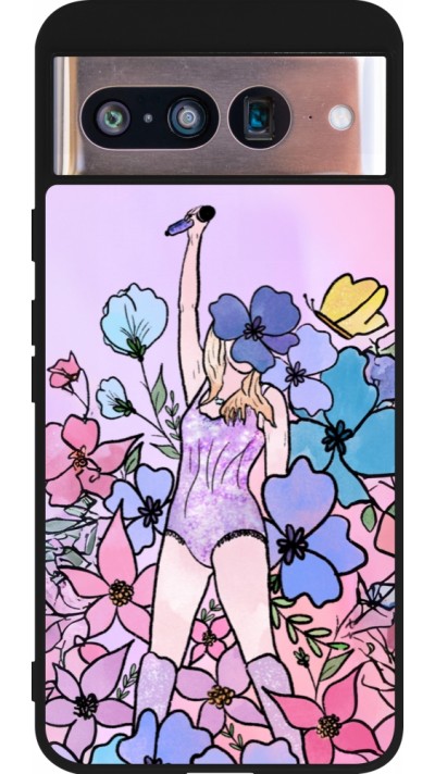 Coque Google Pixel 8 - Silicone rigide noir Taylor Swift Sketch - Pink