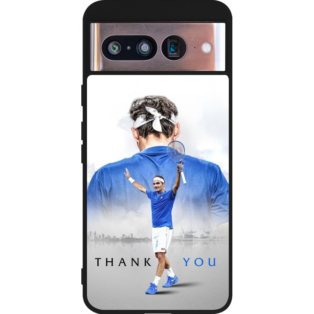 Google Pixel 8 Case Hülle - Silikon schwarz Thank you Roger