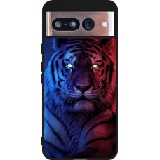 Google Pixel 8 Case Hülle - Silikon schwarz Tiger Blue Red