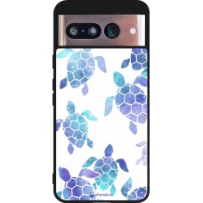 Google Pixel 8 Case Hülle - Silikon schwarz Turtles pattern watercolor