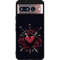 Google Pixel 8 Case Hülle - Silikon schwarz Valentine 2024 gothic love