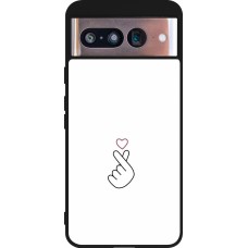 Coque Google Pixel 8 - Silicone rigide noir Valentine 2024 heart by Millennials