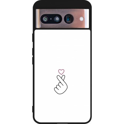 Google Pixel 8 Case Hülle - Silikon schwarz Valentine 2024 heart by Millennials