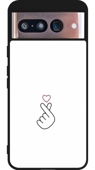 Coque Google Pixel 8 - Silicone rigide noir Valentine 2024 heart by Millennials