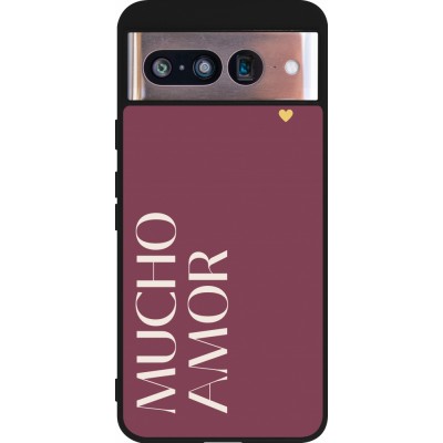 Google Pixel 8 Case Hülle - Silikon schwarz Valentine 2024 mucho amor rosado