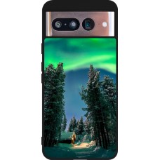 Coque Google Pixel 8 - Silicone rigide noir Winter 22 Northern Lights