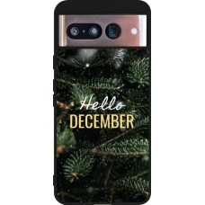 Coque Google Pixel 8 - Silicone rigide noir Winter 25 Winter hello december