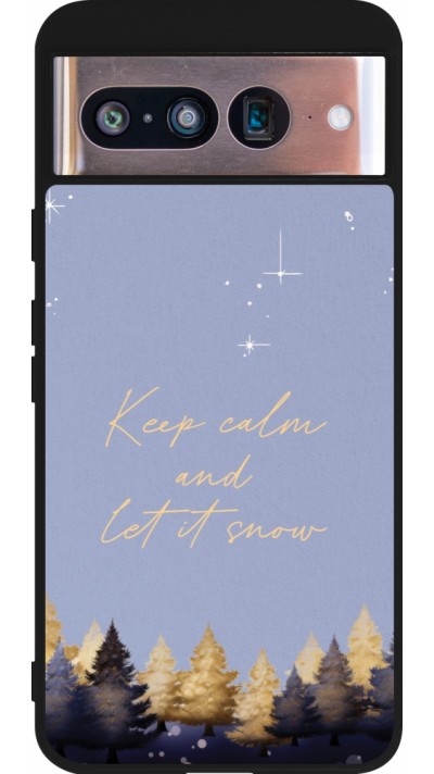 Coque Google Pixel 8 - Silicone rigide noir Winter 25 Winter illustration of trees