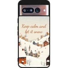 Coque Google Pixel 8 - Silicone rigide noir Winter 25 Winter Keep calm and let it snow