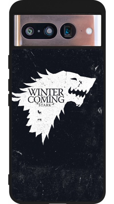 Coque Google Pixel 8 - Silicone rigide noir Winter is coming Stark