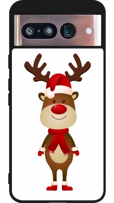 Coque Google Pixel 8 - Silicone rigide noir Christmas 22 reindeer