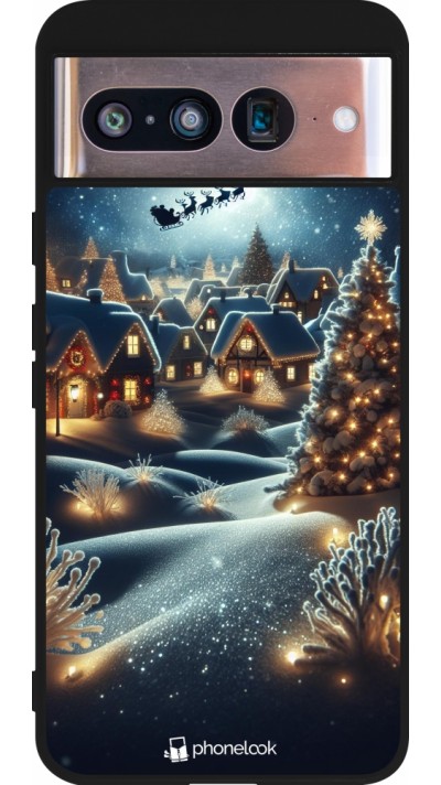 Coque Google Pixel 8 - Silicone rigide noir Noël 2023 Christmas is Coming