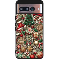 Google Pixel 8 Case Hülle - Silikon schwarz Weihnachten 2023 Mikromuster