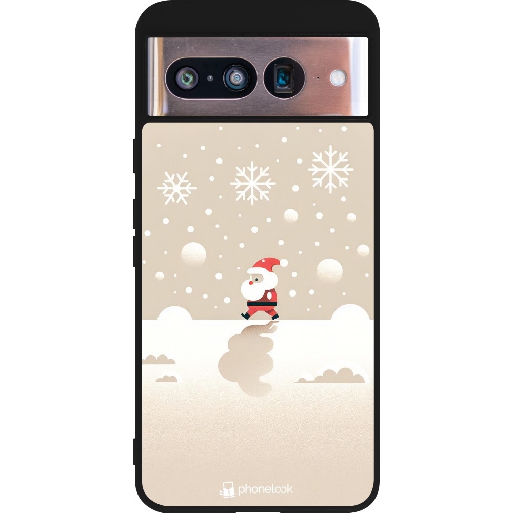 Google Pixel 8 Case Hülle - Silikon schwarz Weihnachten 2023 Minimalistischer Weihnachtsmann