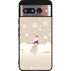 Google Pixel 8 Case Hülle - Silikon schwarz Weihnachten 2023 Minimalistischer Weihnachtsmann