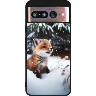 Google Pixel 8 Case Hülle - Silikon schwarz Weihnachten 2023 Fuechslein Tanne