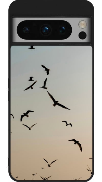 Google Pixel 8 Pro Case Hülle - Silikon schwarz Autumn 22 flying birds shadow