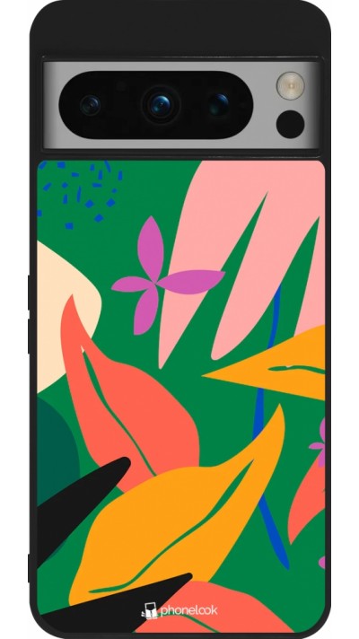 Google Pixel 8 Pro Case Hülle - Silikon schwarz Abstract Jungle