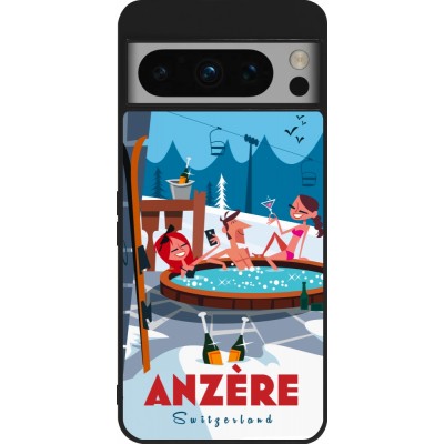 Coque Google Pixel 8 Pro - Silicone rigide noir Anzère Mountain Jacuzzi