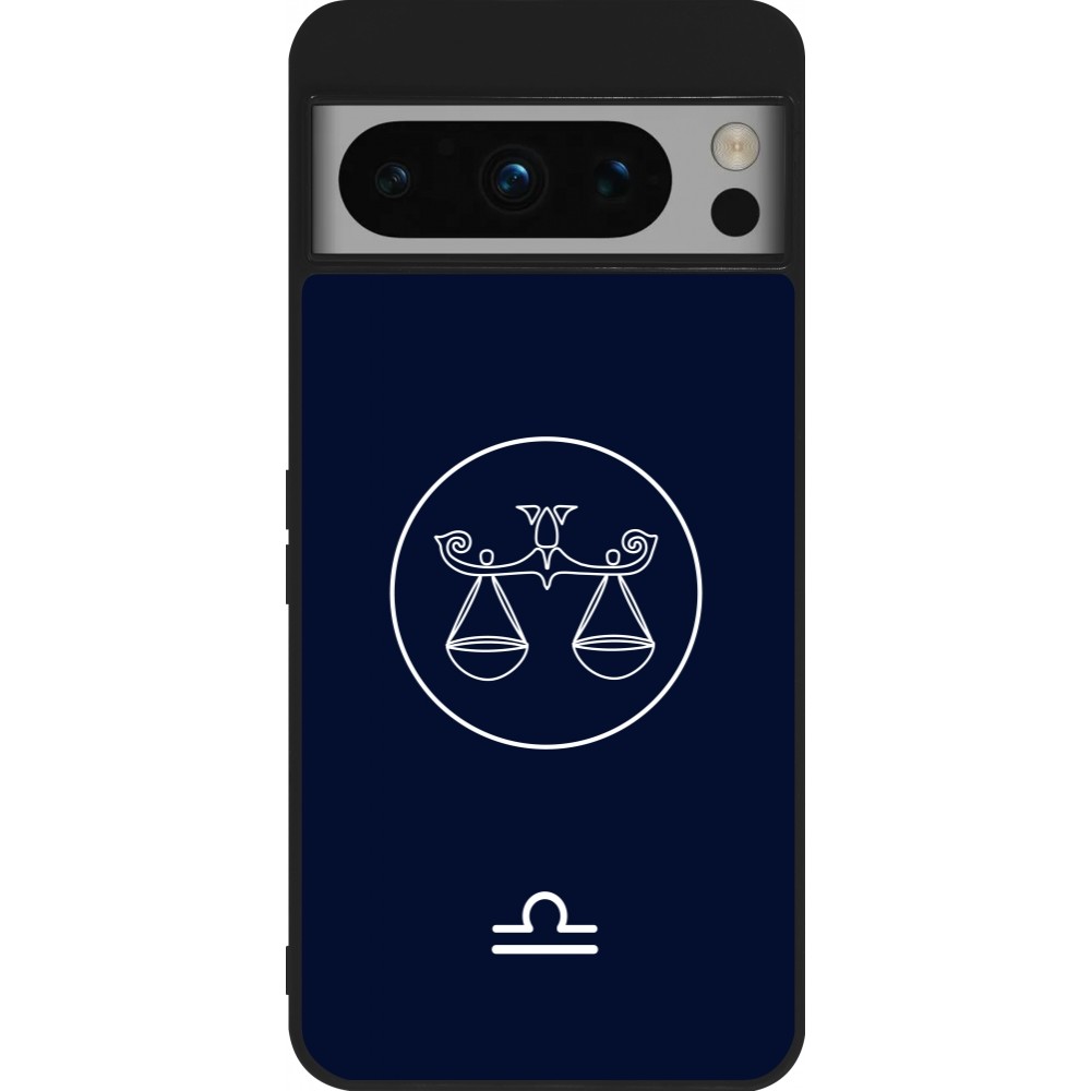 Google Pixel 8 Pro Case Hülle - Silikon schwarz Astrologie Waage
