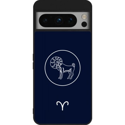 Google Pixel 8 Pro Case Hülle - Silikon schwarz Astrologie Widder