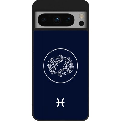 Google Pixel 8 Pro Case Hülle - Silikon schwarz Astrologie Fische