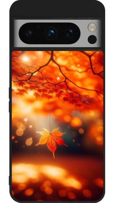 Coque Google Pixel 8 Pro - Silicone rigide noir Automne Magique Orange