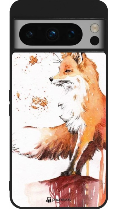 Google Pixel 8 Pro Case Hülle - Silikon schwarz Autumn 21 Fox