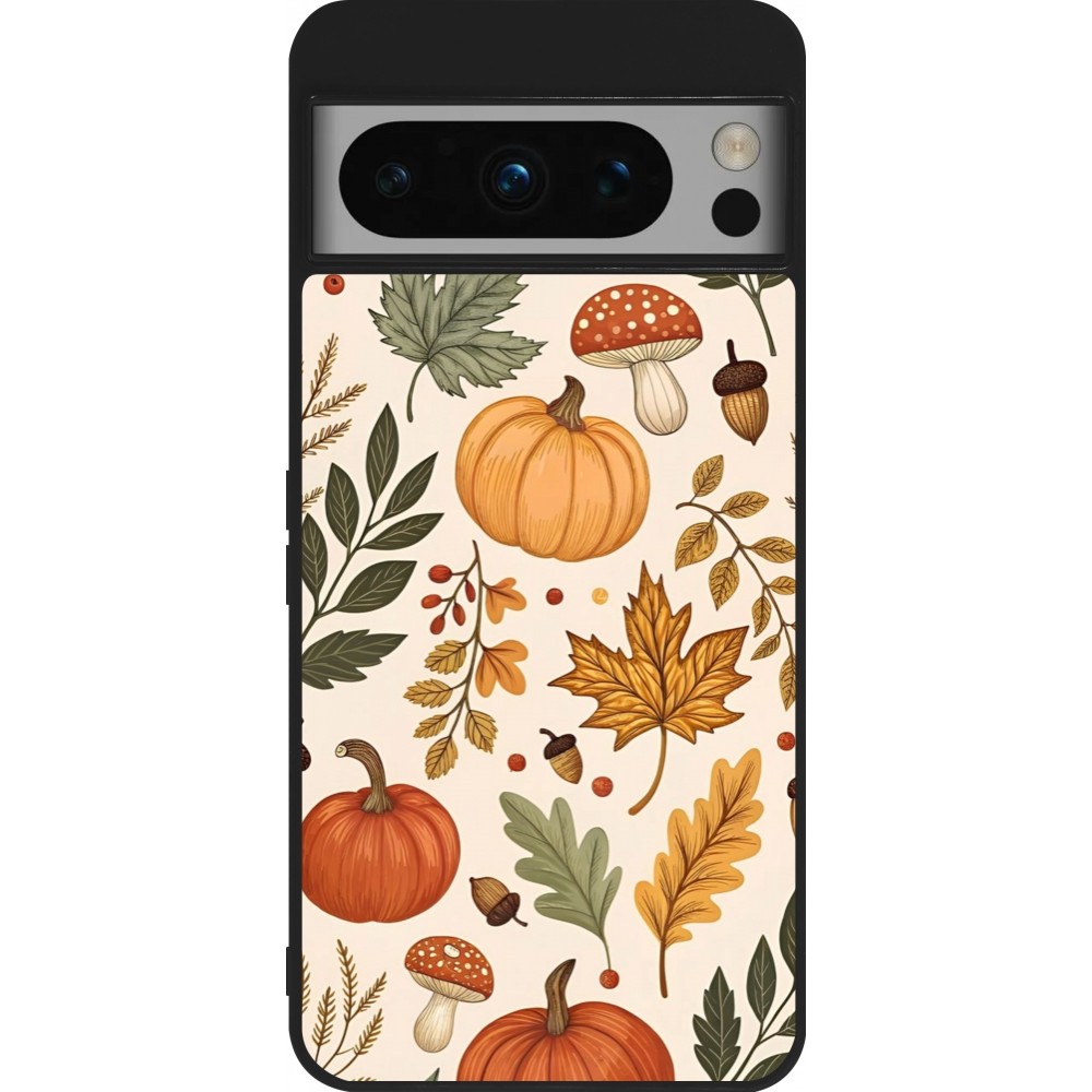 Google Pixel 8 Pro Case Hülle - Silikon schwarz Autumn 25 Autumn pattern